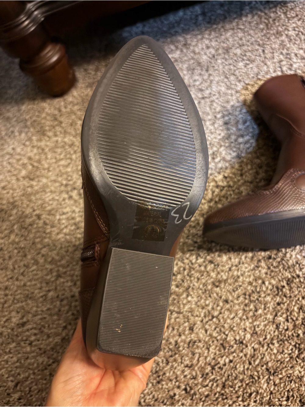 Soda Brown Western-Style Heeled Ankle Boots - Picture 2 of 7